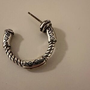 Brighton Silver Swirl Hoop Earrings - size of a quarter